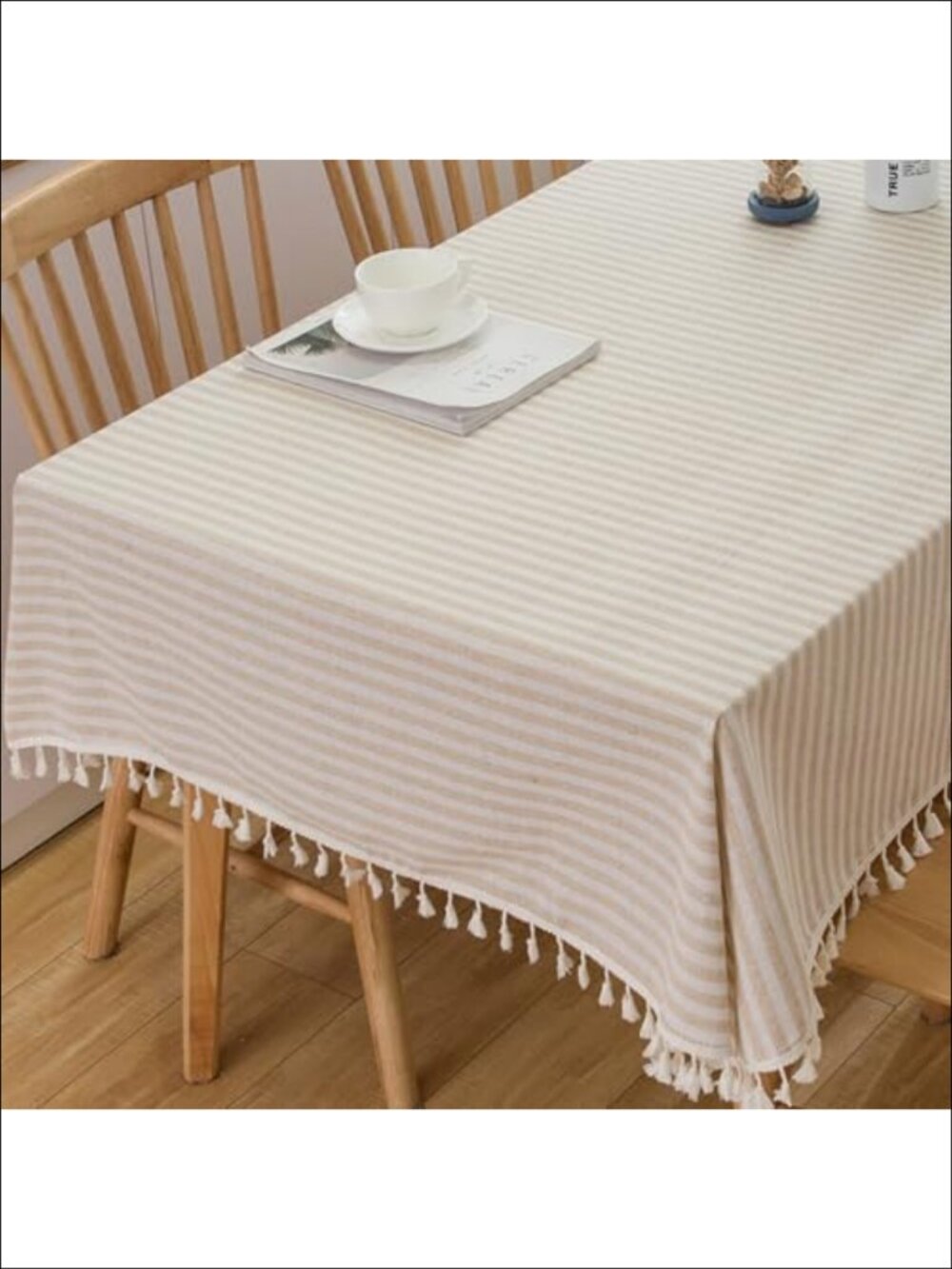 Striped Cotton Tablecloth 55x86 Rectangular Dining Picnic Farmhouse